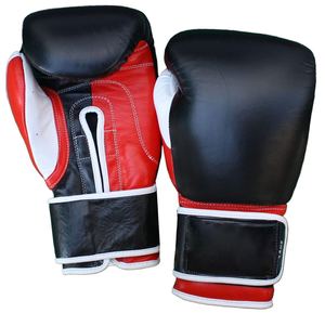 Gants de boxe en cuir tendance en gros pour jeunes et adultes, respirants, légers, rembourrage en mousse professionnel, fermeture à lacets - Product Image 4