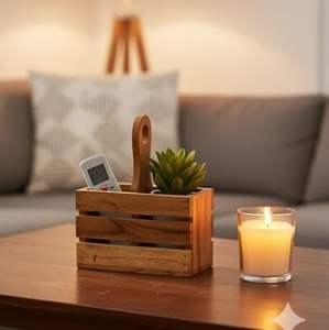 Porte-Couverts Multifonctionnel en Bois Moderne Fait Main avec Poignée, Boîte Organiseur d'Ustensiles de Cuisine pour Rangement de Cuillères, Fourchettes et Couteaux - Product Image 6