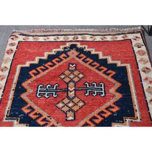 Alfombra clásica de lana roja y negra de 3,3x11,6 pies, patrón de pasillo rectangular de área grande turca, látex de 10mm de espesor para habitación de adolescentes - Product Image 3