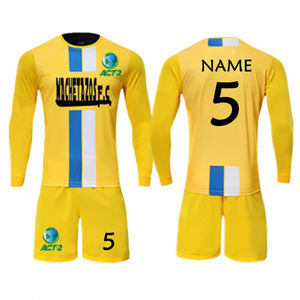 Conjunto de camiseta de fútbol de manga larga para niños y adultos, Kit de fútbol para niños y niñas, traje de entrenamiento, uniforme de fútbol personalizado - Product Image 3
