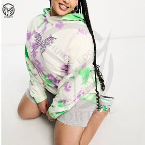 Women's 100% Cotton-Fleece <b>Tie</b> <b>Dye</b> <b>Hoodie</b> Streetwear Style with Multiple Colors and Hooded Collar for Winter - Product Image 5