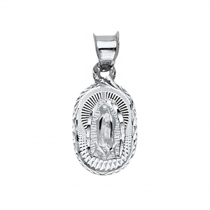 Logo personnalisé plaqué argent Marie mère Figure pendentif bijoux de mode pierre principale alliage de diamant laiton cuivre numéro de tendance - Product Image 1