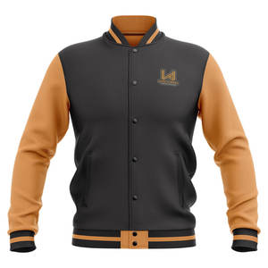 Veste universitaire unisexe en toile coupe-vent à col montant, avec broderie personnalisée du logo, coupe ample et patch en chenille avec lettres - Product Image 4