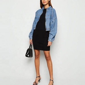 แจ็กเก็ตยีนส์ลำลองสำหรับผู้หญิงมาใหม่เสื้อแจ็กเก็ตยีนส์ฟอกเอวยางยืดมีซิปสำหรับ2023 - Product Image 6