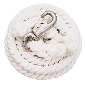 Corde de plomb en coton durable de 10 pieds Corde équestre blanche robuste Plaqué laiton Chevaux à pression Usage agricole doux torsadé - Product Image 6
