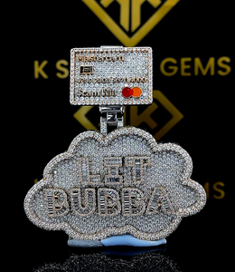 Pendentif Hip Hop personnalisé, lettre personnalisée, pendentif en moissanite à coupe ronde brillante, pendentif en argent 925 pour rappeurs Hip Hop pour hommes - Product Image 1