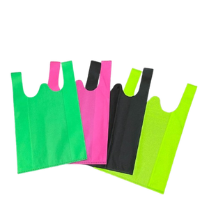 Non Woven T Shirt <b>Bags</b> U Cut Carry <b>Bag</b> <b>Reusable</b> <b>Shopping</b> <b>Bags</b> With Custom Logo Printing Wholesale Vietnam Factory - Product Image 1