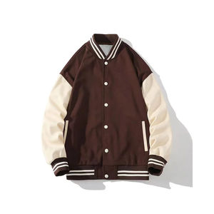 Chaqueta Universitaria Retro de Béisbol de Algodón para Hombre, de Alta Calidad, Personalizada, con Cuello Alto, Logotipo Frontal, Capucha, Ecológica y Transpirable - Product Image 1