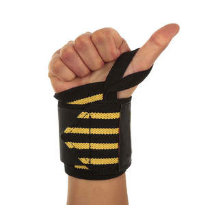 สายรัดข้อมือสำหรับยกน้ำหนัก ผ้าฝ้าย ป้องกันการบาดเจ็บ สายรัดออกกำลังกาย - Product Image 1