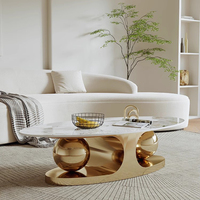 Table à café et à thé en acier inoxydable de luxe, style moderne minimaliste, finition dorée, pour salon et villa
