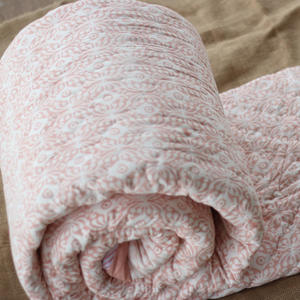 Jaipuri-colcha hecha a mano con estampado de bloques de mano, Reversible, de algodón, de gasa, hecha a mano, colcha de trabajo - Product Image 3