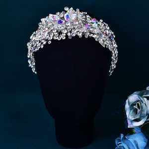 Bridella BHP633-S <b>Silver</b> Rhinestone Pearl <b>Headband</b>-Elegant Bridal Flower Headwear Comfortable Fit for Weddings Formal Events - Product Image 4