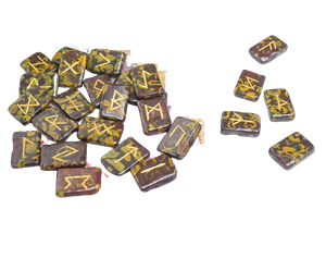 Cubo de jaspe de fruta, juego de Runas de cristal, piedra de energía Wicca Natural para adivinación e intuición, protección de meditación Reiki vikingo - Product Image 5