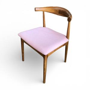 Mid Century Modern Teak Bull <b>Chair</b> Solid Wood Cow Horn Dining <b>Chair</b> with <b>Upholstered</b> Fabric Seat for Restaurant & Hotel Project - Product Image 1