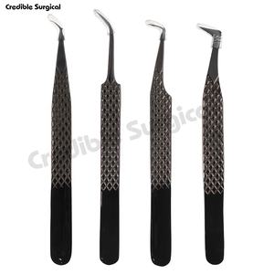 Pince à cils enduite de couleur noire de meilleure qualité Ensemble de 4 pinces à cils Outils de beauté personnalisés par Credible Surgical - Product Image 6