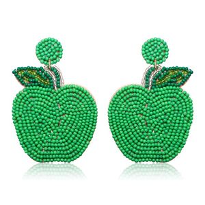 Dernières boucles d'oreilles goutte fleur visage mignon broderie perlée à la main à la mode pour les filles et les femmes dans un design multicolore fantaisie - Product Image 5