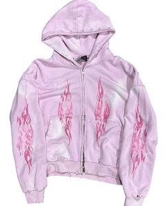 Sudaderas con capucha con cremallera y logotipo personalizado de alta calidad de peso pesado Sun Faded Distress Screen Print estilo de invierno sudaderas con cremallera cómodas - Product Image 3