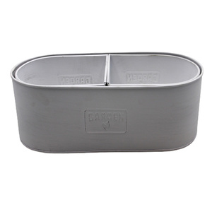 Maceta de anidación ovalada de hierro en ambos lados, macetas y jardineras de jardín de Color blanco en relieve para suministros de jardín - Product Image 2