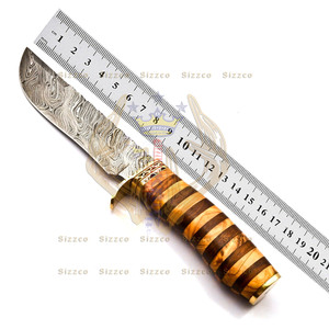 มีดเหล็กดามัสกัสแบบยึดได้สวยงามเครื่องมือตั้งแคมป์ไม้ทองเหลืองยามสำหรับใช้งานในอุตสาหกรรม - Product Image 2