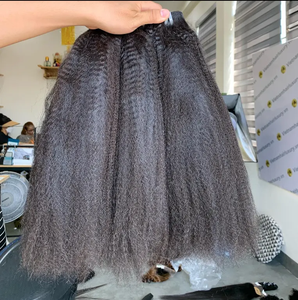 Yaki Straight <b>Afro</b> Straight Texture <b>Wigs</b> Bundles Highest Material Remy Virgin Hair Weft Unprocessed Human Hair Extensions - Product Image 4