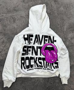 Sweat à capuche unisexe en coton de haute qualité avec mousse 3D pour broderie, design de logo personnalisé, épais et surdimensionné pour homme - Product Image 2