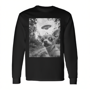 Camiseta de Manga Larga con Meme de OVNI de Chihuahua, Selfie con OVNI para Promociones - Product Image 2