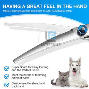 Best Selling Curved Stainless Steel Pet Grooming <b>Scissors</b> Simple Design Durable Low MOQ - Product Image 6