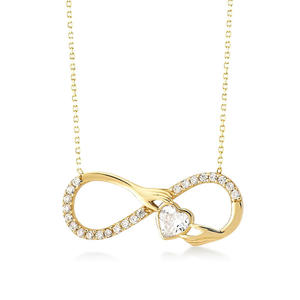 จี้สร้อยคอเงินแท้รูปหัวใจแบบ Infinity Love ของ Jeulia พร้อมตัวล็อคแบบ Claw Set ของขวัญสุดพิเศษ - Product Image 1