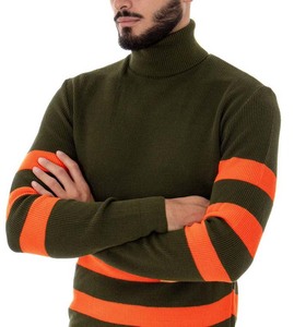 Pull en maille à col roulé décontracté de haute qualité respirant OEM 100% laine coton, style décontracté, pull à col roulé pour homme, logo personnalisé, cardigan - Product Image 4