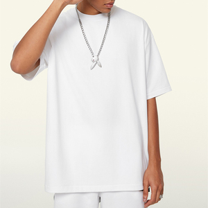 T-shirt de luxe simple T-shirt blanc surdimensionné personnalisé T-shirt Streetwear lourd pour hommes - Product Image 1