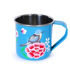 Haute qualité, aspect moderne, tasses peintes à la main élégantes pour la cuisine à la maison, prix de gros, tasses peintes à la main en métal - Product Image 2