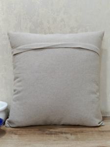 Housse de coussin tendance 100 % coton, nouveau design traditionnel brun teinté, broderie avant et arrière, motif uni, Shamrey Home 45x45cm - Product Image 5