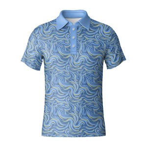 Men's Solid Jersey <b>Golf</b> for Shirt Polyester Spandex 4-Way Stretch Moisture-Wicking Performance Wear OEM Custom Logo - Product Image 1