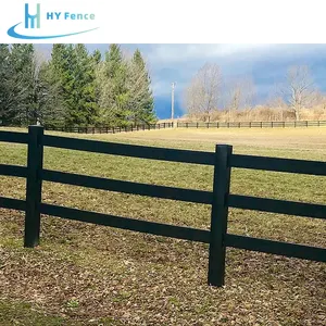 Cheap Black Post And Rail Aluminum Fence Used For Sheep Deer Goat Premium Ranch Slat Fence