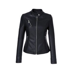 High Quality Classic New Design Women Genuine Leather Motorcycle Jackets High Quality Ladies Women Leather Jacket - Product Image 1