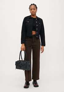 Premium Quality New Black Washed Denim Women's OEM Denim <b>Jacket</b> With Button Fastening Designed For Women For All Seasons Comfort - Product Image 5