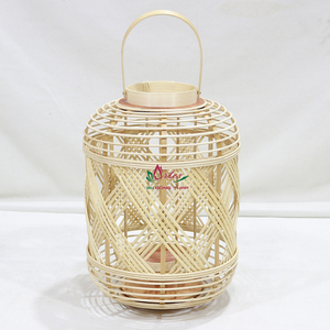 Linterna colgante de bambú hecha a mano natural redonda de fábrica de Artex Dong Thap, artesanía ecológica para el hogar, cocina y sala de estar - Product Image 1