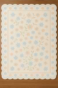 พรมปูพื้นลายดอกไม้สีครีมสีพาสเทลหนา10มม. พรมเดซี่แบบทอมือพร้อมขอบหอยเชลล์สำหรับตกแต่งห้องนั่งเล่นและห้องนอน - Product Image 5