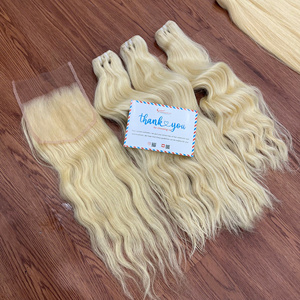 Extensiones de cabello virgen vietnamita dibujado doble 100% de alta calidad Cabello de trama ondulado natural Estilo de cabello de trama de color gris - Product Image 1