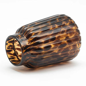 Vase en verre ambre léopard artisanal de qualité d'exportation, vase décoratif de luxe pour centre de table - Product Image 1