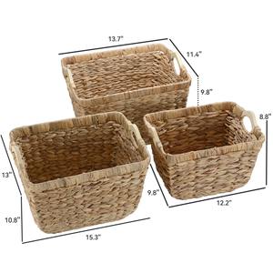 Panier de rangement en osier tissé à la main avec poignées en bois, panier de rangement artisanal, vente en gros, écologique, fabriqué au Vietnam - Product Image 2