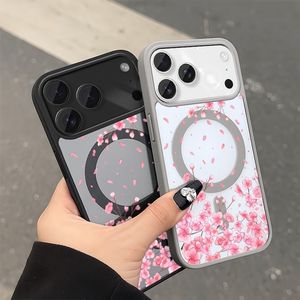 Coque de téléphone magnétique à motif floral pour iPhone 11 à 17 Pro Max, en TPU souple, design floral blanc, unisexe - Product Image 3