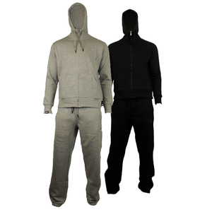 Survêtement évasé délavé à l'acide unisexe en coton de haute qualité, ensemble de patchs de broderie imprimés vieillis, sweat à capuche de rue à fermeture éclair complète - Product Image 3