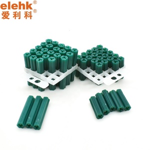 Elehk Green Ribbed Tubular Plastic Drop In Anchor, #10 a #12 <span class=keywords><strong>Tarugo</strong></span> verde 7x30 broca 9/32 Plastic Straight Anchor - Product Image 4