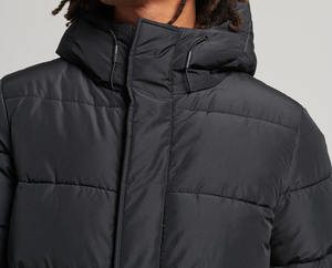 เสื้อแจ็คเก็ตพัฟเฟอร์มีฮู้ด สีพื้น ทรงหลวม สไตล์สตรีทแวร์ ผ้าแคนวาส คุณภาพสูง ปิดด้วยซิป กันลม สำหรับผู้ชาย ใส่ในฤดูหนาว - Product Image 4