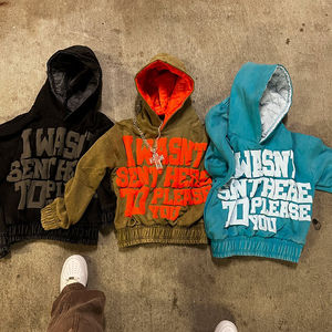 Sweat à capuche court surdimensionné de haute qualité unisexe Logo personnalisé, fabricant de sweats à capuche en coton personnalisés pour hommes, sweat à capuche imprimé bouffant personnalisé 500Gsm - Product Image 5