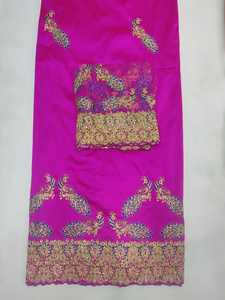 Tenue de Luxe Tendance : Tissu George Nigérian en Taffetas Tissé, Motif Floral, Broderie de Pierres, Design Intricate, Idéal pour les Fêtes - Product Image 2