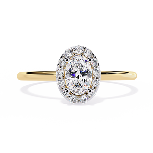 Anillo de Compromiso Clásico con Diamante Natural de 0.35ct para Mujer, Oro de 14K, Corte Ovalado, Diseño Elegante, Joyería Fina, Anillo de Bodas - Product Image 2