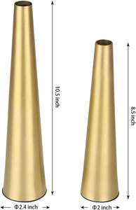 Florero Vintage de Latón para Mesa de Boda, Centros de Mesa Decorativos PARA EL Hogar, Floreros de Metal Dorado Brillante Pulido - Product Image 2