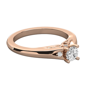 14K Gold Solitaire Ring for Ladies with Lab Grown Diamond - Product Image 3